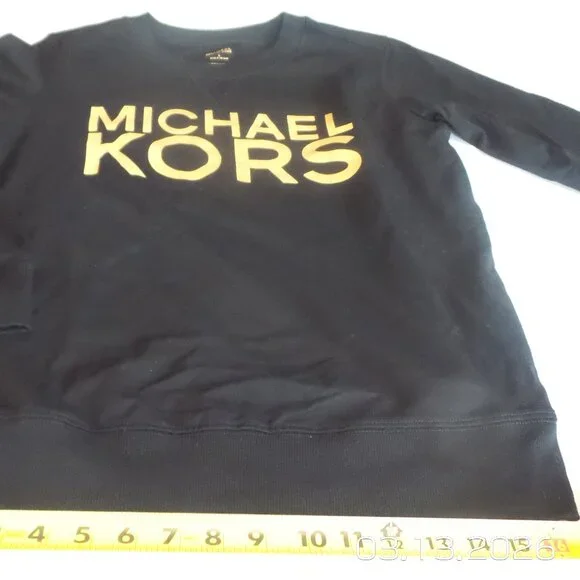 Womens MICHAEL KORS Black Sweatshirt Size Small Like NEW - Picture 7 of 10